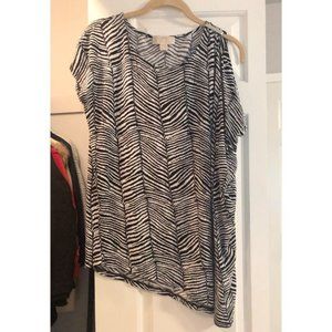 Michael Kors asymmetrical Zebra prints Top